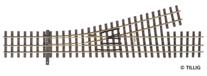 TILLIG 85192 - Dreischienen-Schmalspurweiche links H0/H0e-H0e, Länge 228 mm